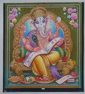 272x300 Indian Vintage Original Old Calendar Art Painting Hindu Gods - Calendar Painting