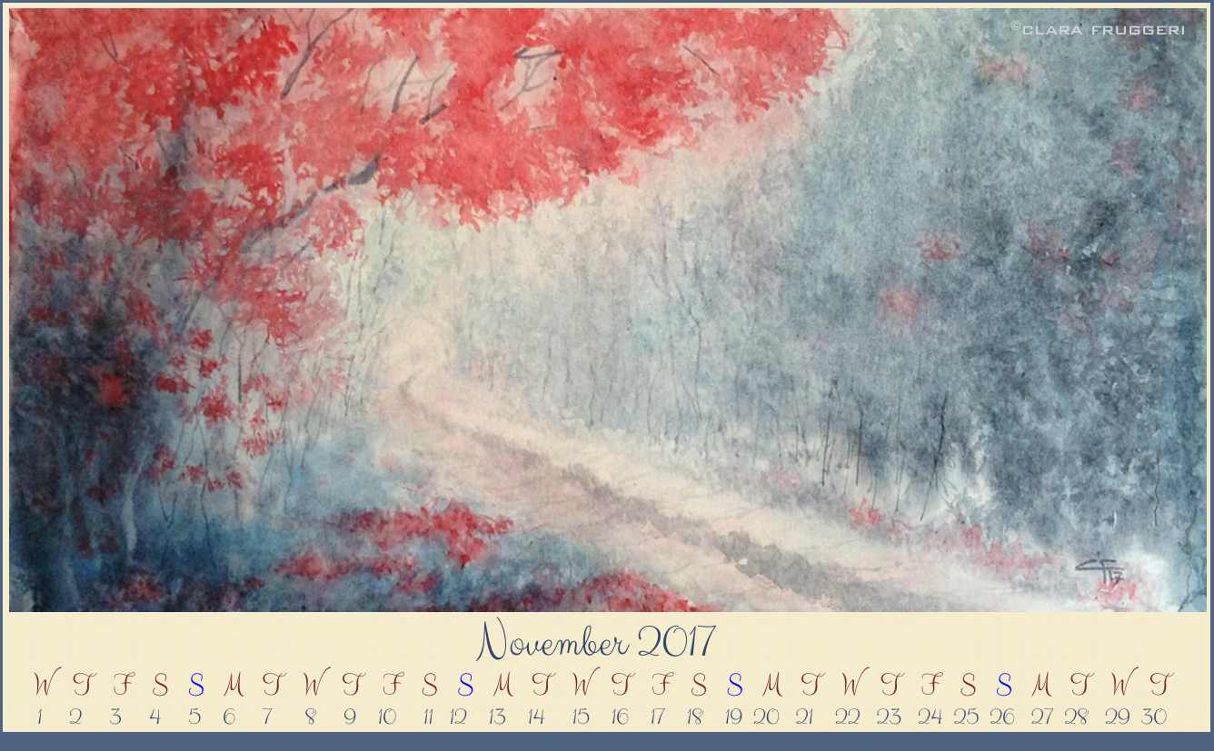 1336x827 Watercolor Painting For Desktop, For Free November Calendar - Calendar Painting