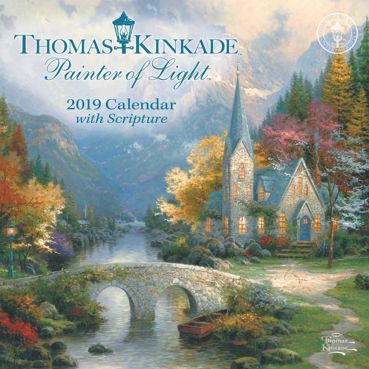 1400x1400 Thomas Kinkade Painter Of Light With Scripture 2019 - Calendar Painting