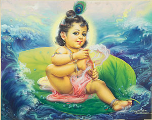 300x236 An Old Calendar Painting Painting By Vijayann Rajasabai - Calendar Painting