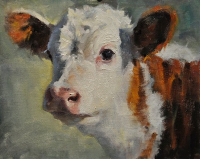 400x319 Let's Make A Painting Animal Portrait Demo Calf - Calf Painting