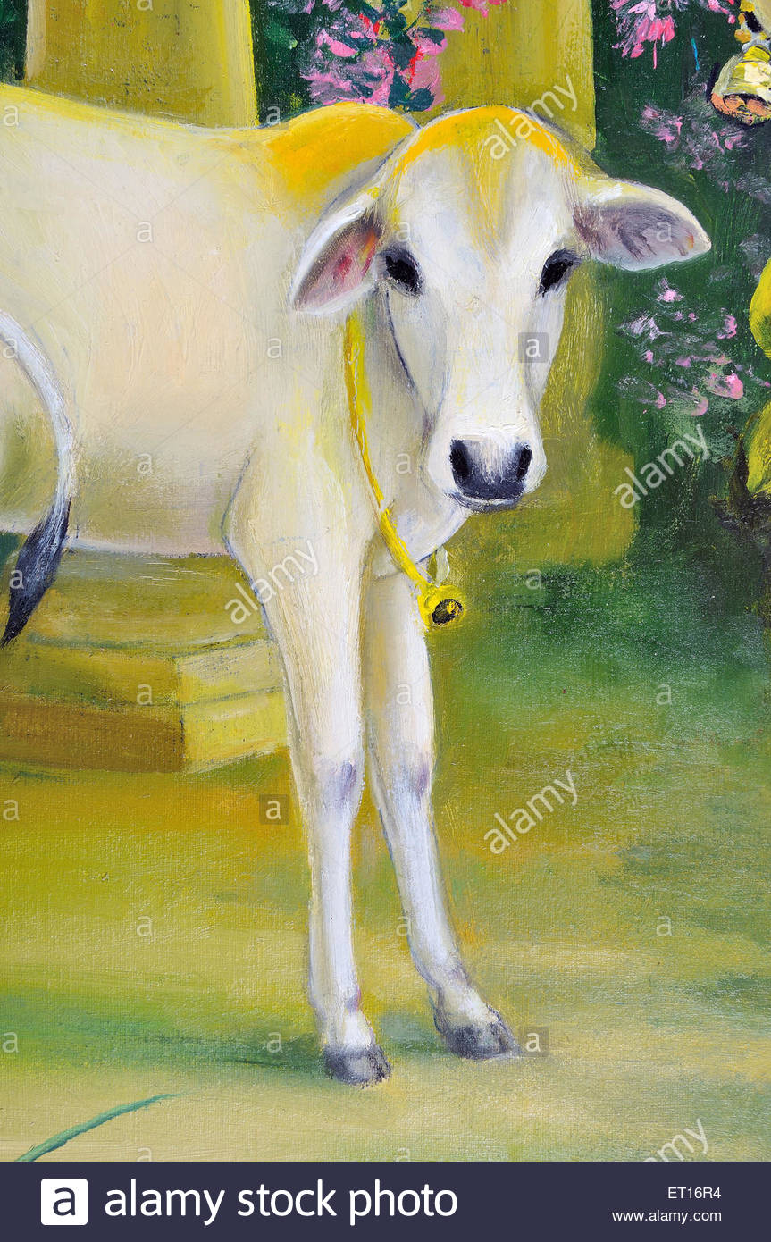 863x1390 Painting Of Cow Calf Stock Photo 83620520 - Calf Painting