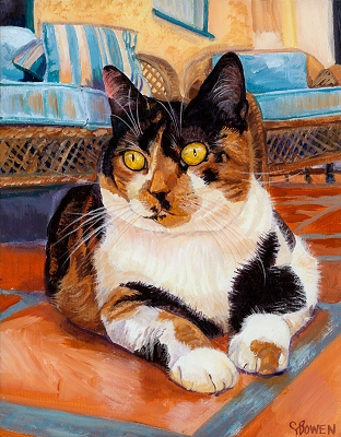 312x400 Pet Portraits Lake Oswego, Dog And Cat Custom Portraits By Artist - Calico Cat Painting