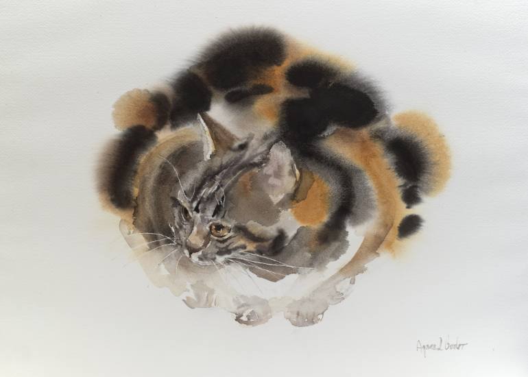 770x550 Saatchi Art Calico Cat Who Is Friend With A Lynx Painting By - Calico Cat Painting