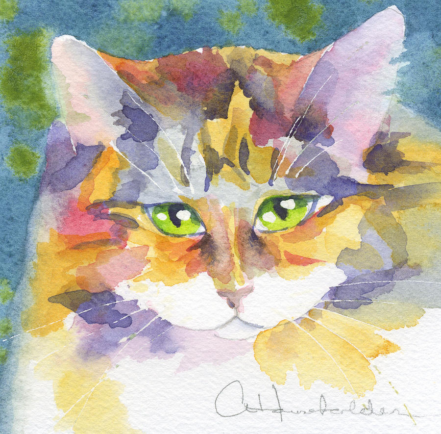 900x885 Colorful Calico Painting By Amy Householder - Calico Painting