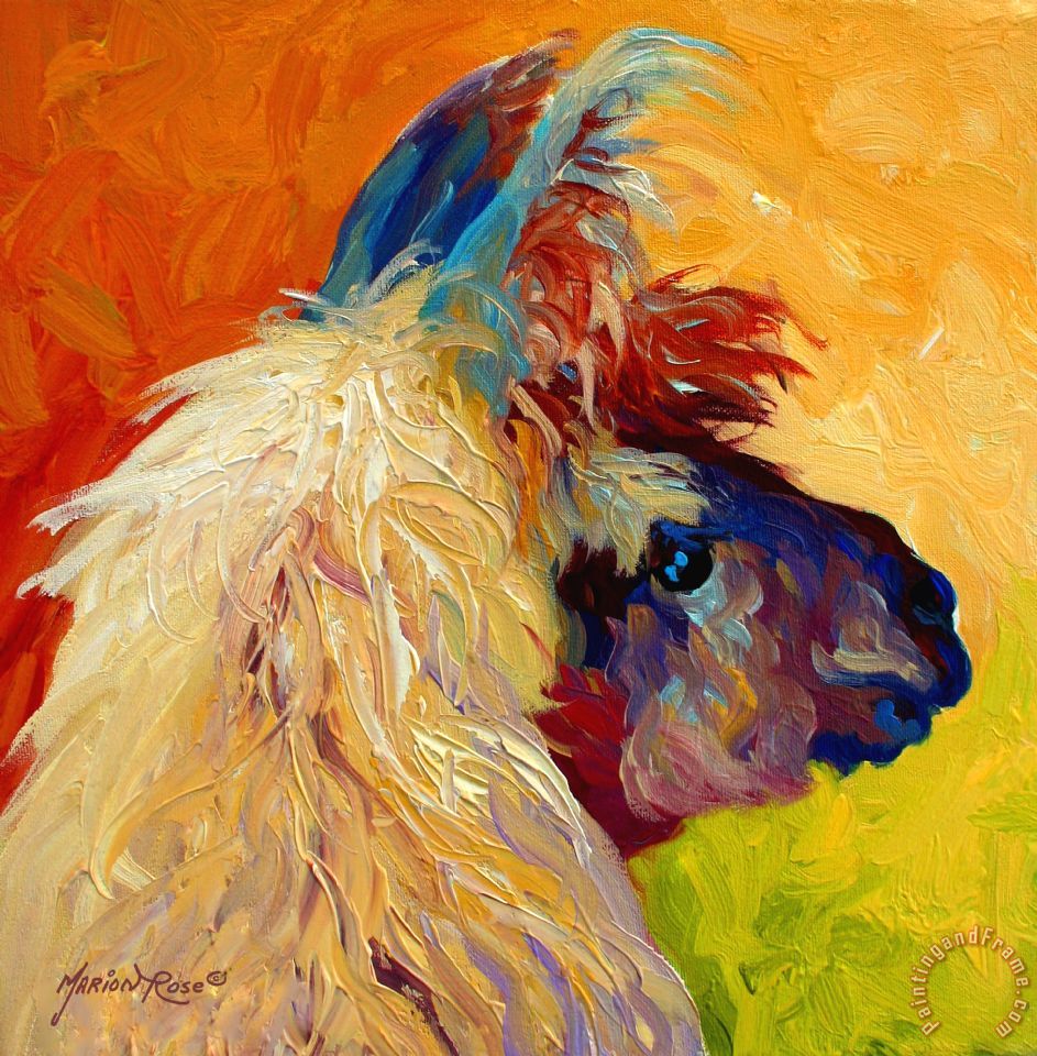 943x960 Marion Rose Calico Llama Painting - Calico Painting