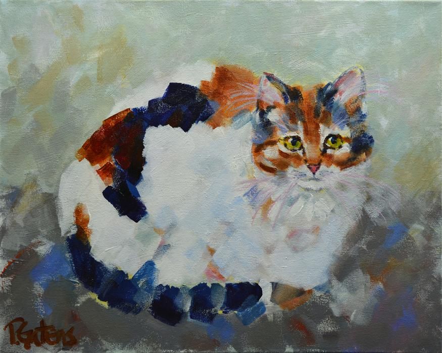 875x700 Pamela Gatens Cat Art 9 - Calico Painting