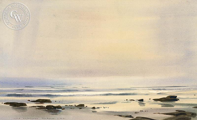 800x490 Late Afternoon, 1961, A California Beach Scene Painting By Rex - California Beach Painting