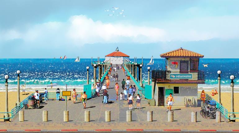 770x428 Saatchi Art California Beach Scene Manhattan Beach Painting By - California Beach Painting
