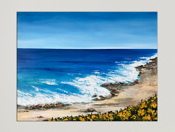 570x430 Seascape Art Sea Art Coast Art California Beach Coastal - California Beach Painting