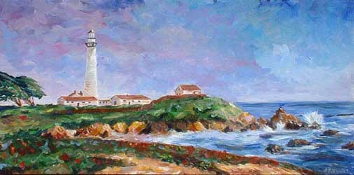 506x250 Coastal Art Gallery And Lighthouse Prints - California Coast Painting