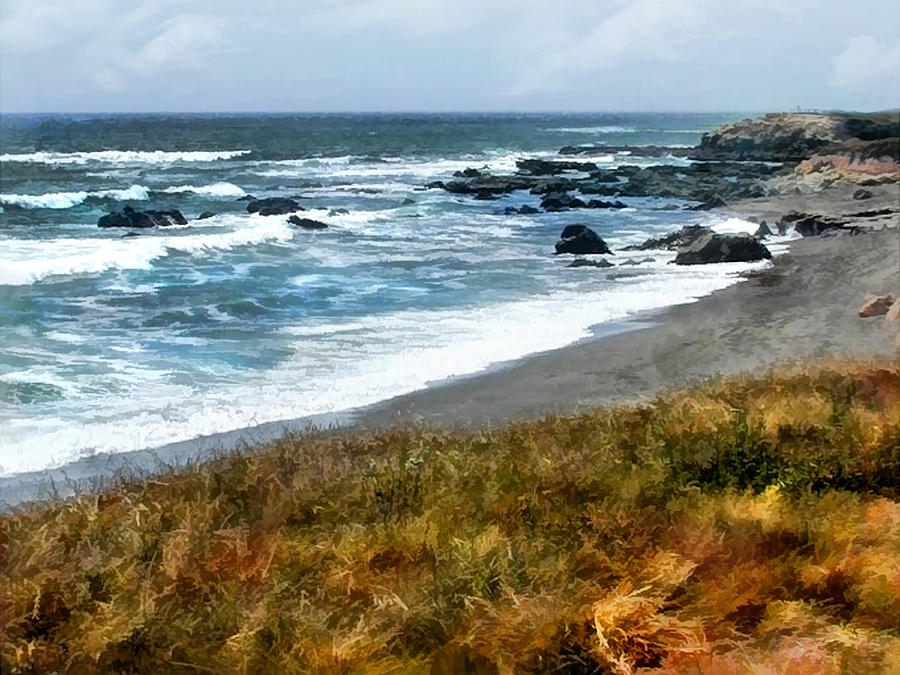 900x675 Storm Approaching Along The Central California Coast Painting By - California Coast Painting