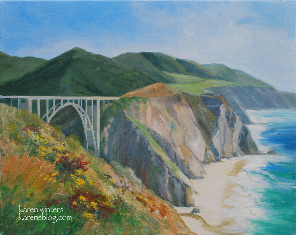 1000x794 Big Sur, Bixby Bridge Wedding Gift Commissioned California - California Coast Painting