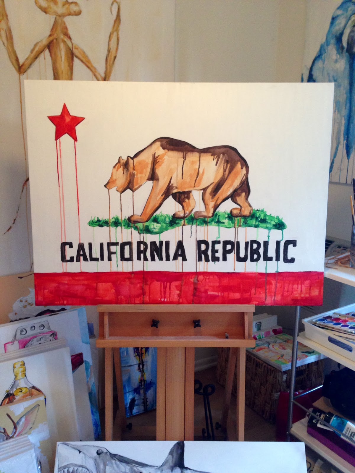1200x1600 Alexandria Skaltsounis California Bear Flag Painting Bear Flag - California Flag Painting