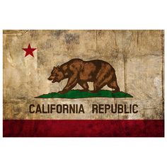 236x236 California Republic Flag Painted On Wood Paintings - California Flag Painting