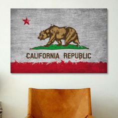236x236 California Republic State Flag - California Flag Painting