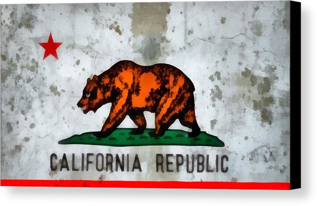651x424 California State Flag Weathered And Worn Canvas Print Canvas Art - California Flag Painting