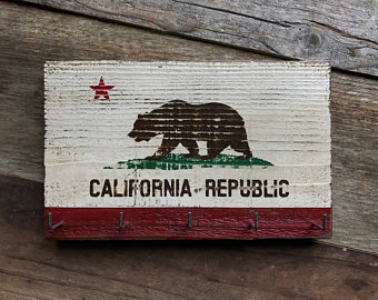 340x270 Reclaimed Wood California State Flag Painting - California Flag Painting