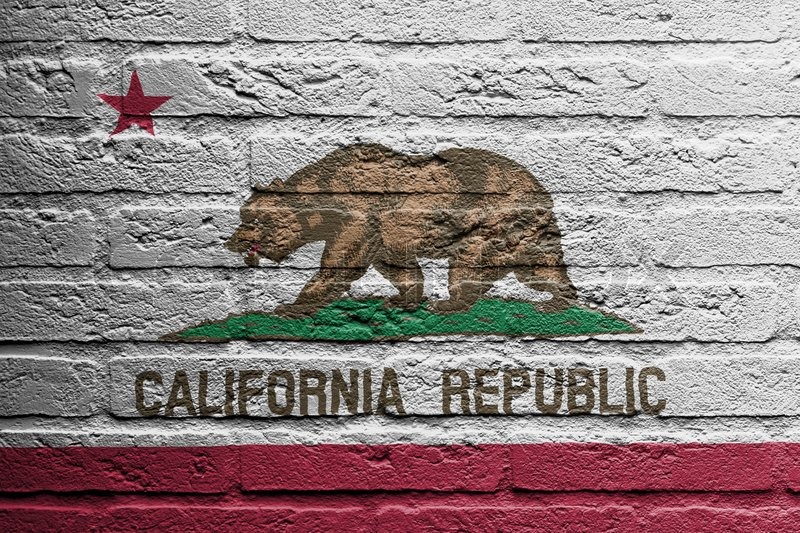800x533 Brick Wall With A Painting Of A Flag, California Stock Photo - California Flag Painting