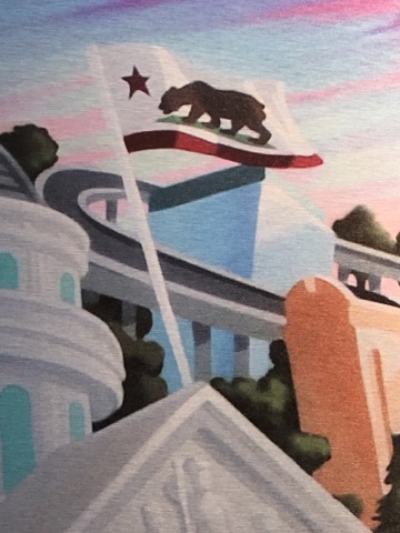360x480 California Bear Flag Painting, Sacramento Bear Flag Museum - California Flag Painting