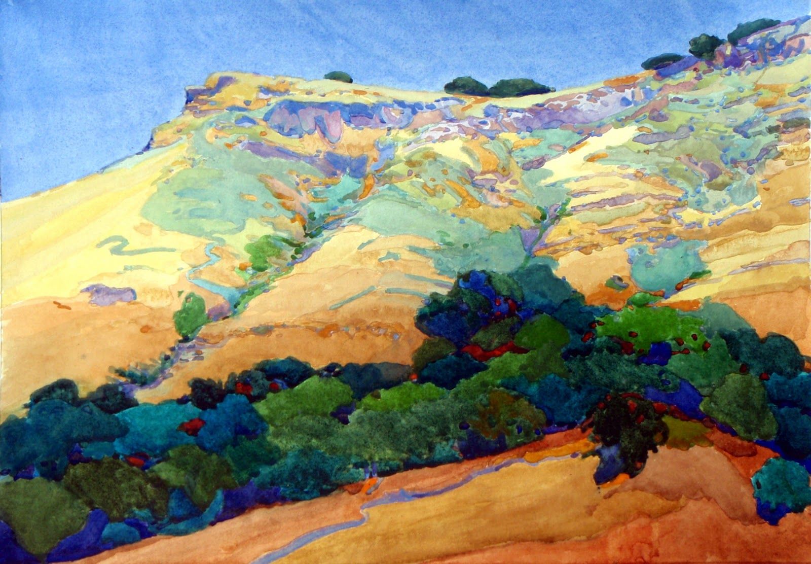 1600x1112 California Watercolor Paintings Robin Purcell , California - California Landscape Painting