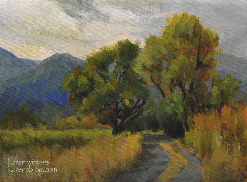 800x589 Eastern Sierra Bishop Cottonwood Oil Painting Art By California - California Painting