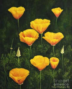 241x300 California Poppies Paintings Fine Art America - California Poppy Painting