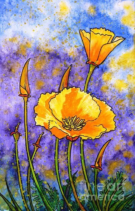 449x700 California Poppies Poster By Zaira Dzhaubaeva California Poppy - California Poppy Painting