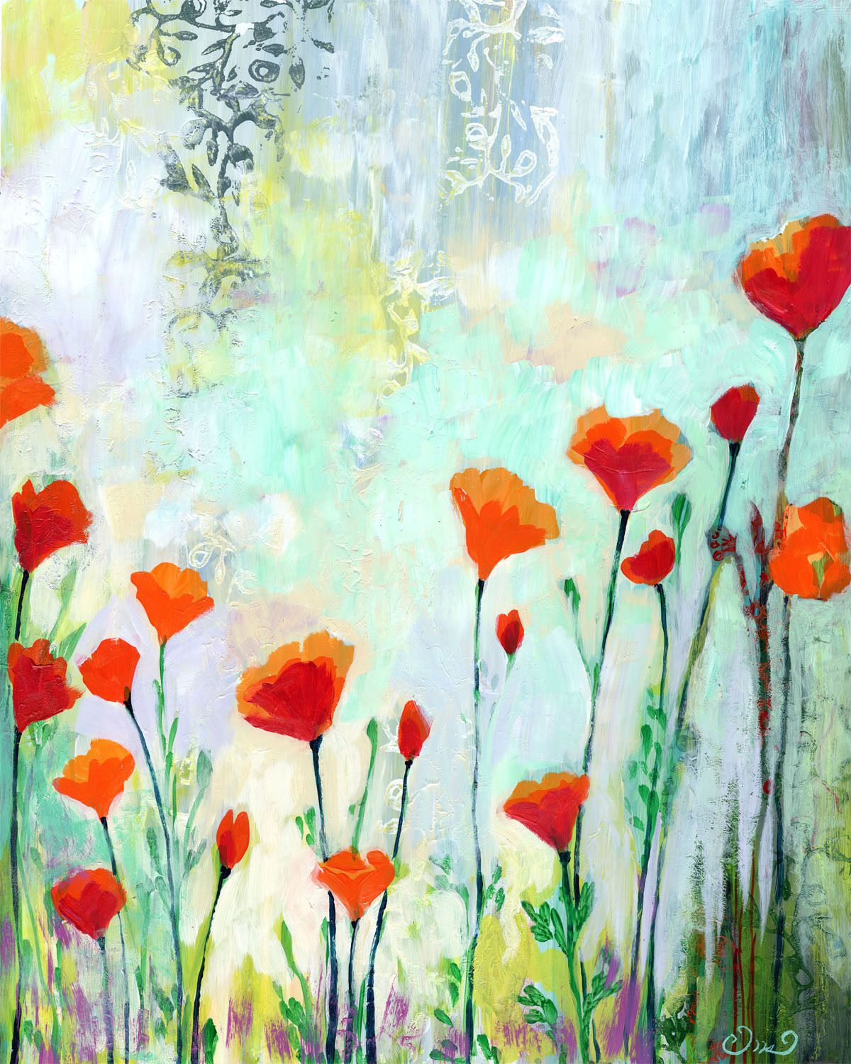 1200x1500 Original 16x20 California Poppy Painting Fine Art By Jenlo - California Poppy Painting