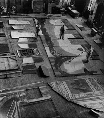 411x464 Painting The Set For The Cabinet Of Dr Caligari, 1920 Movies - Caligari Painting