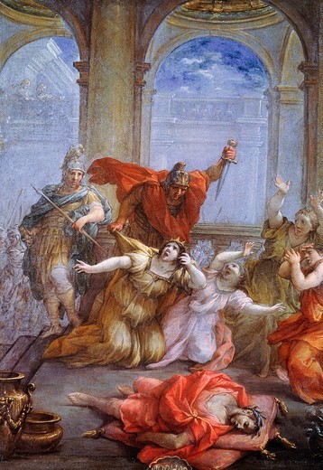 358x520 The Assassination Of The Emperor Caligula, Of His Wife And His - Caligula Painting