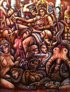 227x300 When In Rome Aka Caligula Painting By Chris Prik - Caligula Painting