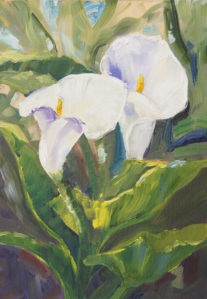 416x600 Marion's Floral Art Blog Calla Lilies Alla Prima Oil Painting - Calla Lily Oil Painting