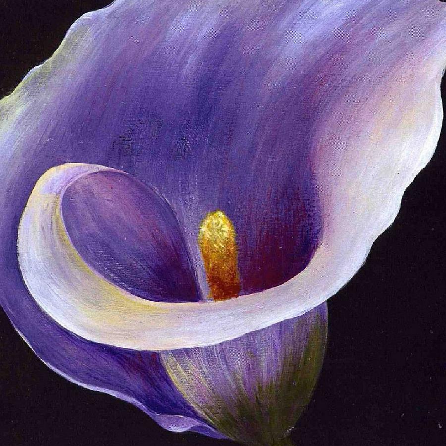 900x900 Lavender Calla Lily Painting By Tracey Harrington Simpson - Calla Lily Painting