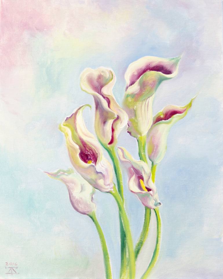770x964 Saatchi Art Calla Lilies Painting By Daria Galinski - Calla Lily Painting