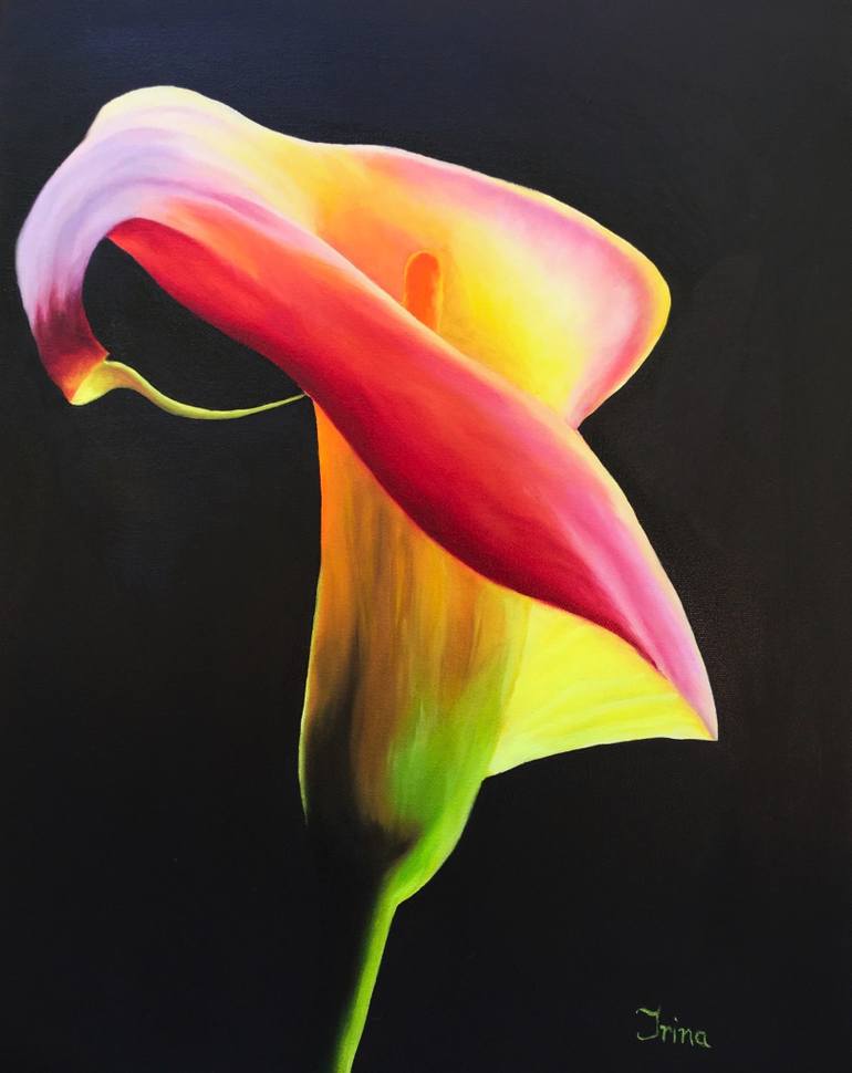 770x970 Saatchi Art Calla Lily Painting By Trina Moore - Calla Lily Painting