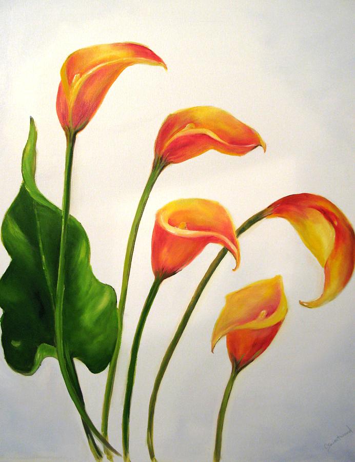 692x900 Calla Lilies Painting By Carol Sweetwood - Calla Lily Painting