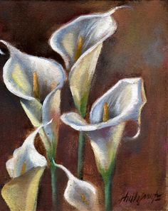 236x297 Calla Lilies Watercolor Painting Print By Cathy Hillegas, 8x10 - Calla Lily Watercolor Painting