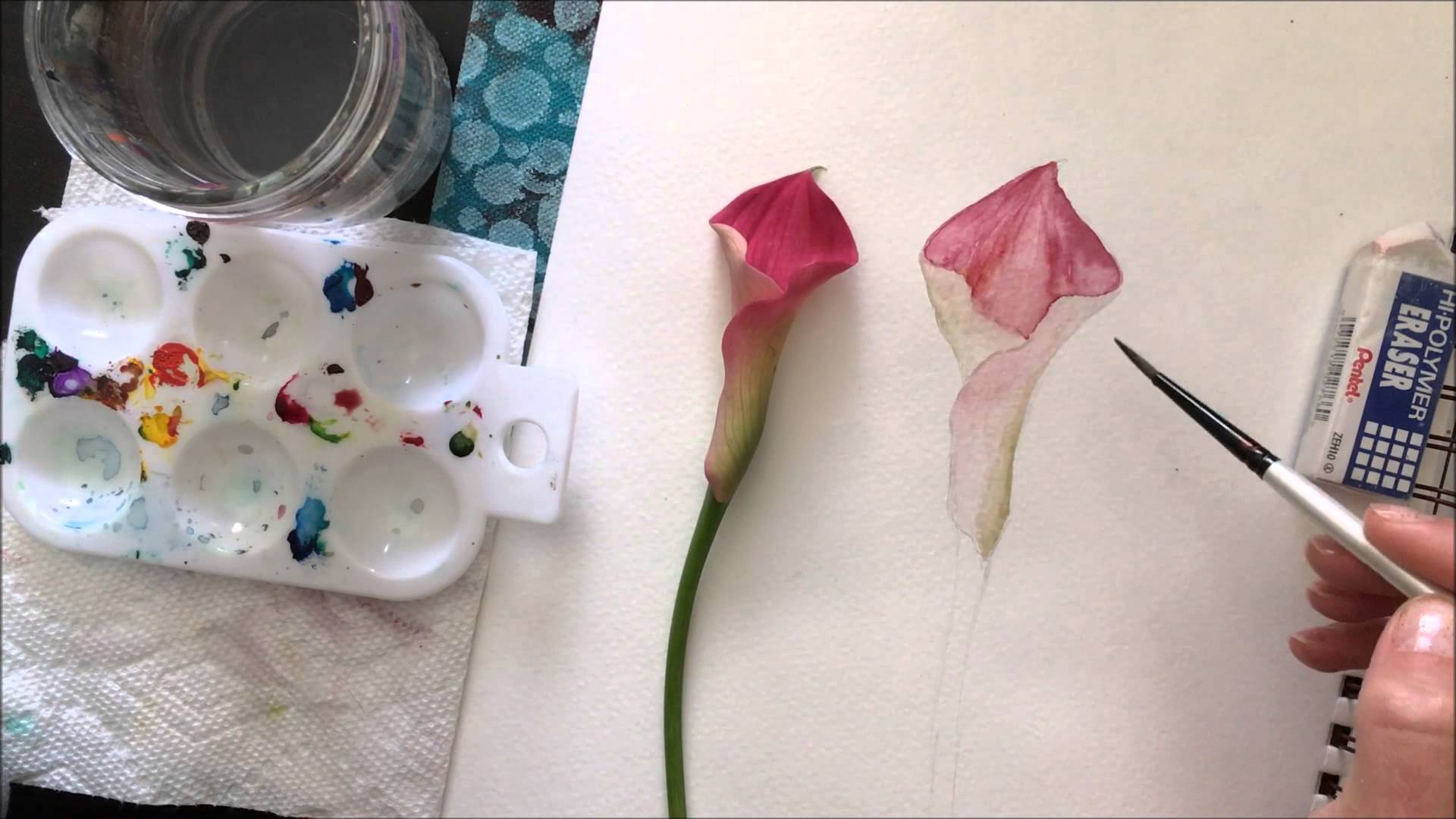 1920x1080 Watercolor Calla Lily - Calla Lily Watercolor Painting