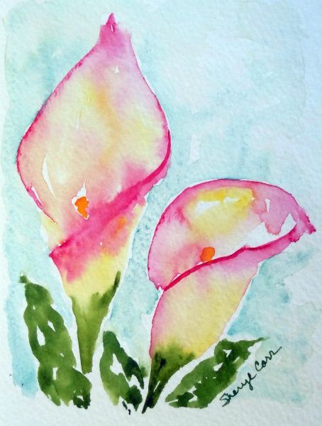 454x600 Watercolor Calla Lily Painting Of A Calla Lily. Watercolor - Calla Lily Watercolor Painting