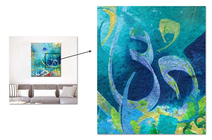 850x564 Islamic Calligraphy Canvas Painting Sale Dubai Modern - Calligraphy Painting