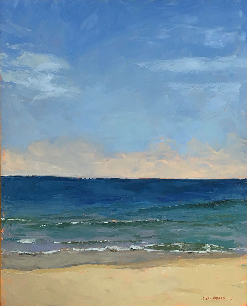 806x1000 Calm Seas By Julie Van Norden - Calm Sea Painting