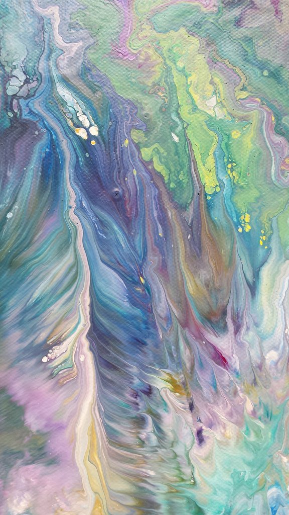 576x1024 Ocean Oasis, Original Abstract Expressionism Painting Alexandra - Calming Painting