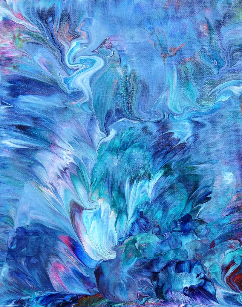 810x1024 Rapids, Original Colorful Abstract Painting Alexandra Romano Art - Calming Painting