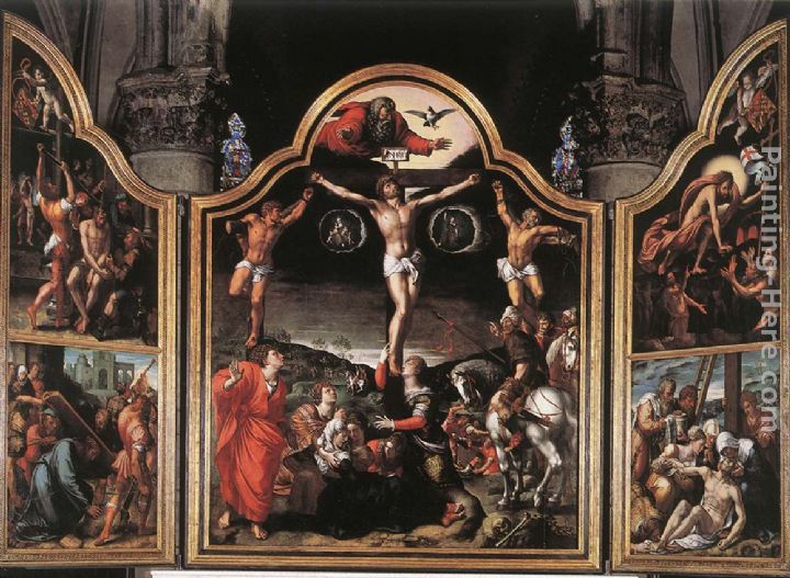 720x527 Bernaert Van Orley Altarpiece Of Calvary Painting Anysize 50% Off - Calvary Painting