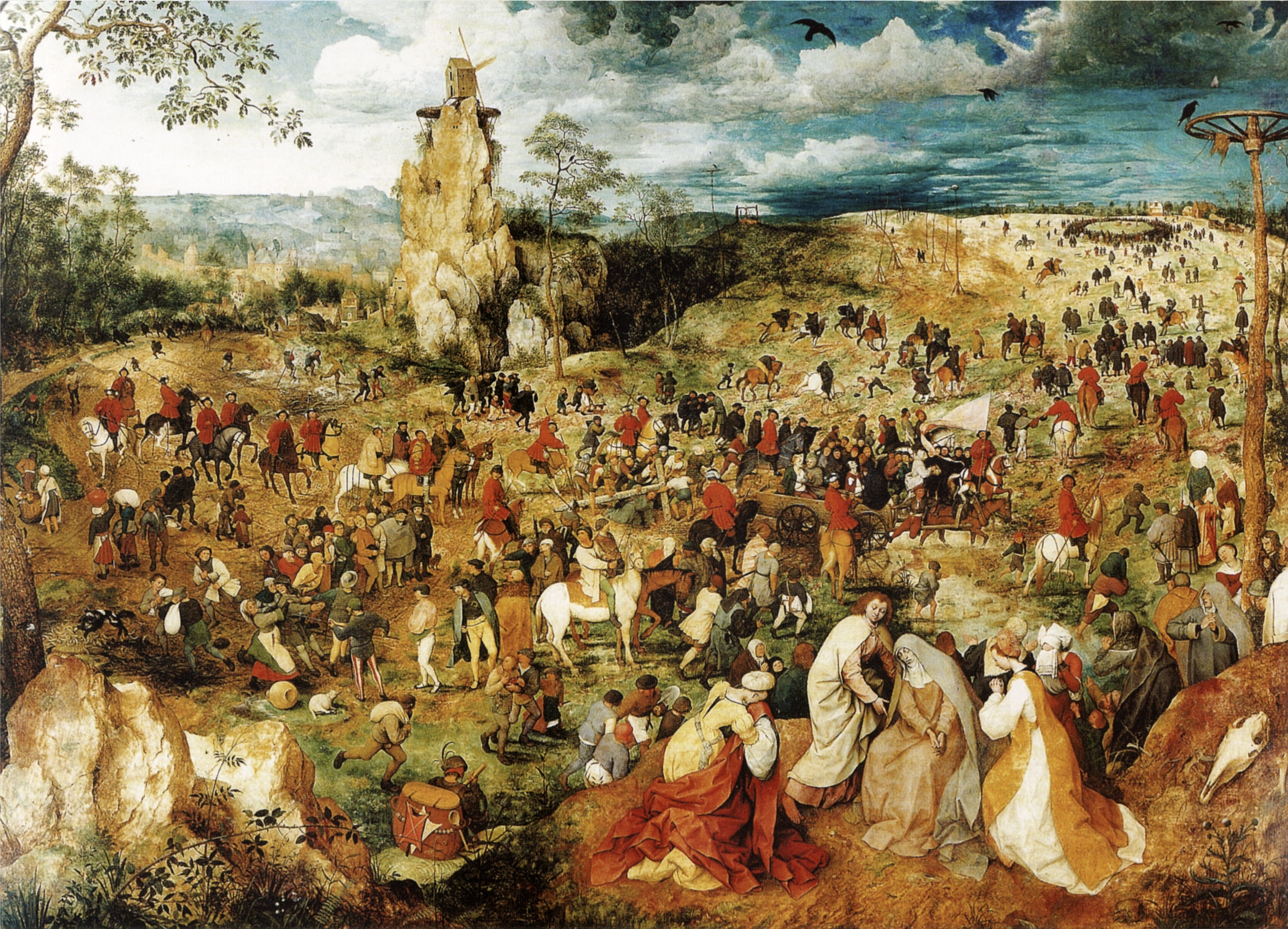2508x1808 The Procession To Calvary (Bruegel) - Calvary Painting