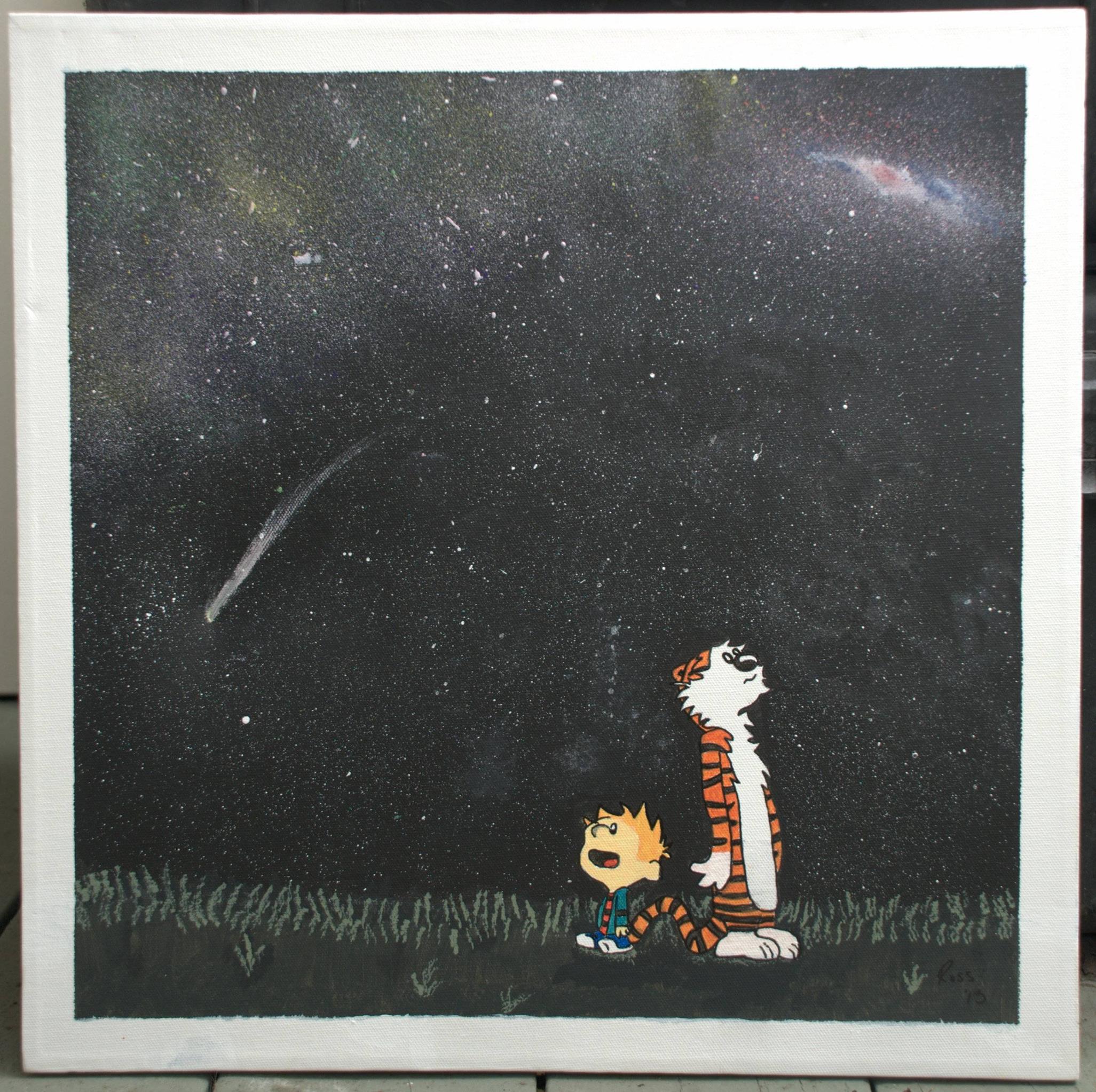 2053x2046 Calvin And Hobbes Universe Painting Up For Sale! - Calvin And Hobbes Painting