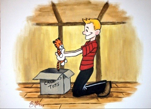 500x361 Grown Up Calvinnd Hobbes Craig Mahoney's Painting Will Bring - Calvin And Hobbes Painting