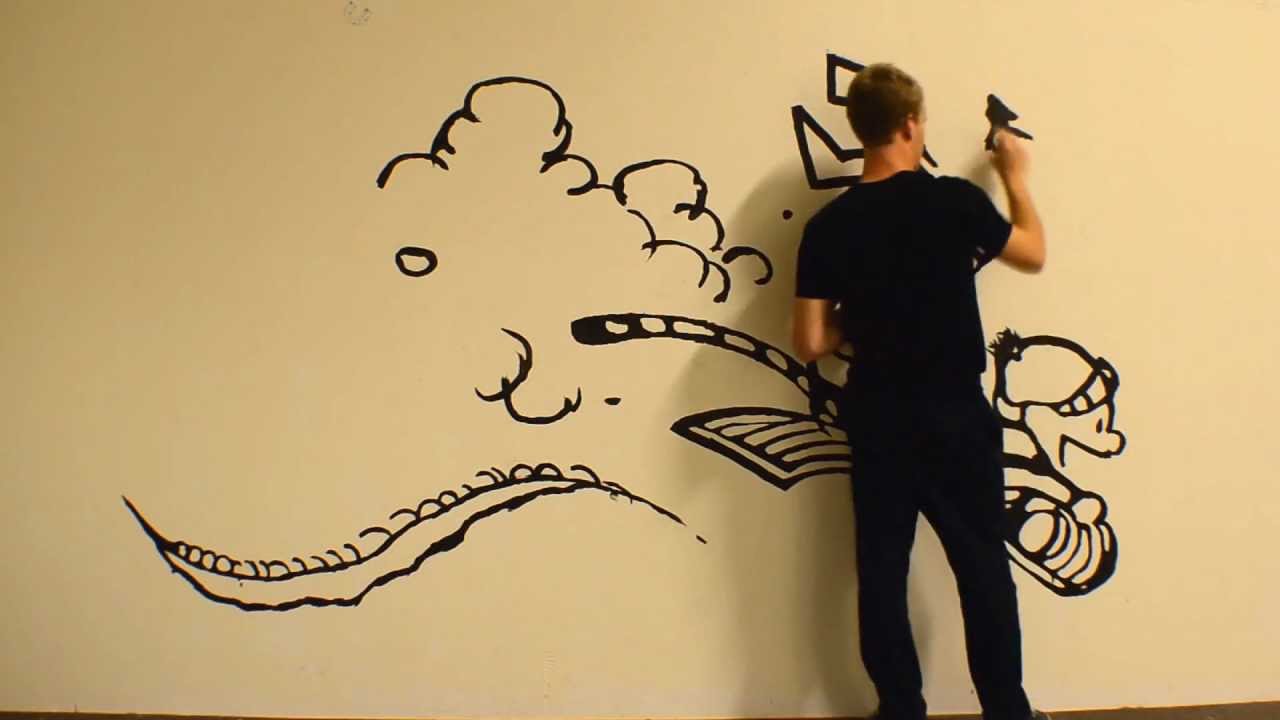 1280x720 Massive Calvin And Hobbes Time Lapse Painting - Calvin And Hobbes Painting