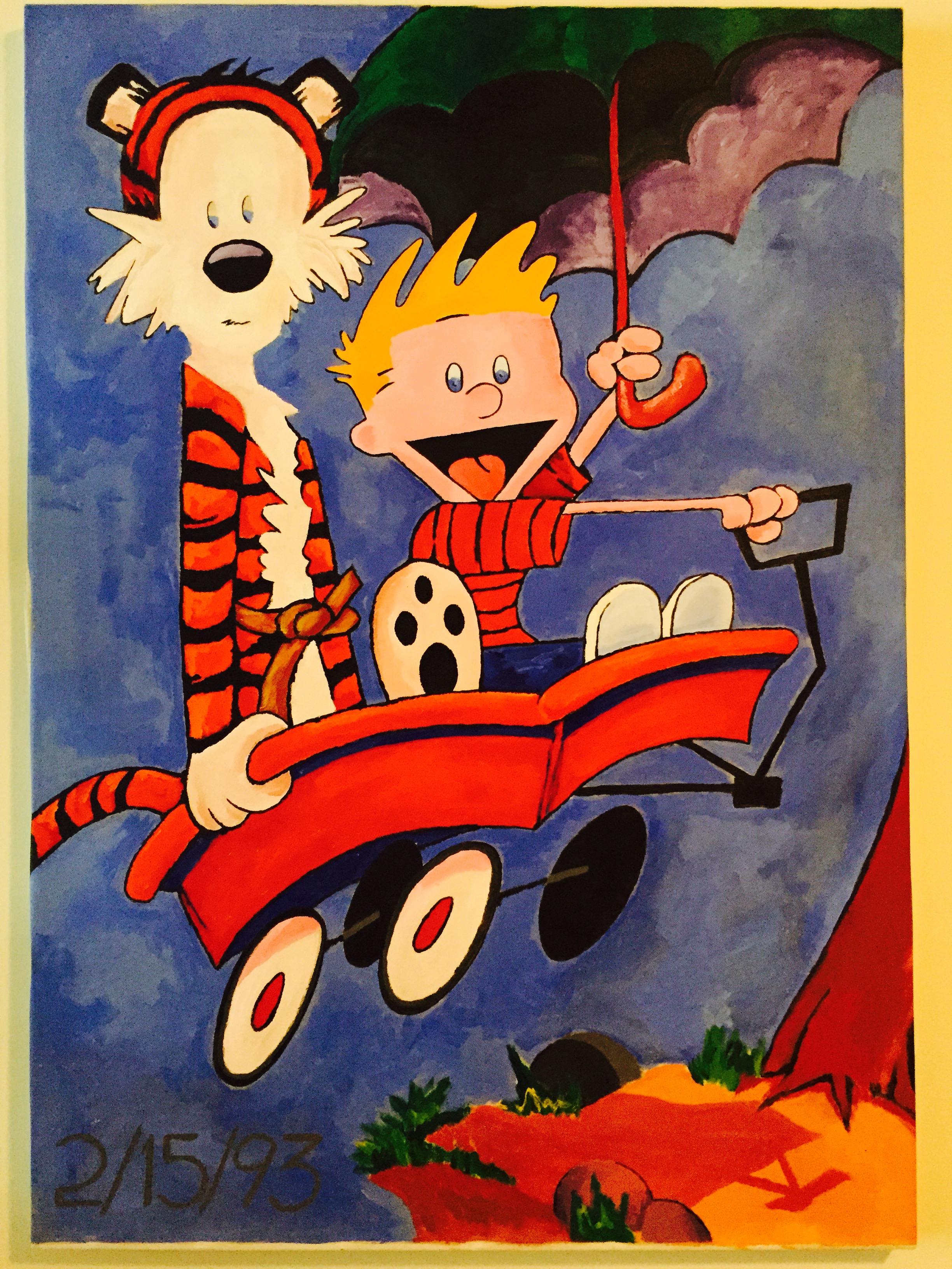 2448x3264 My Father's Calvin Amp Hobbes Oil Paintings - Calvin And Hobbes Painting